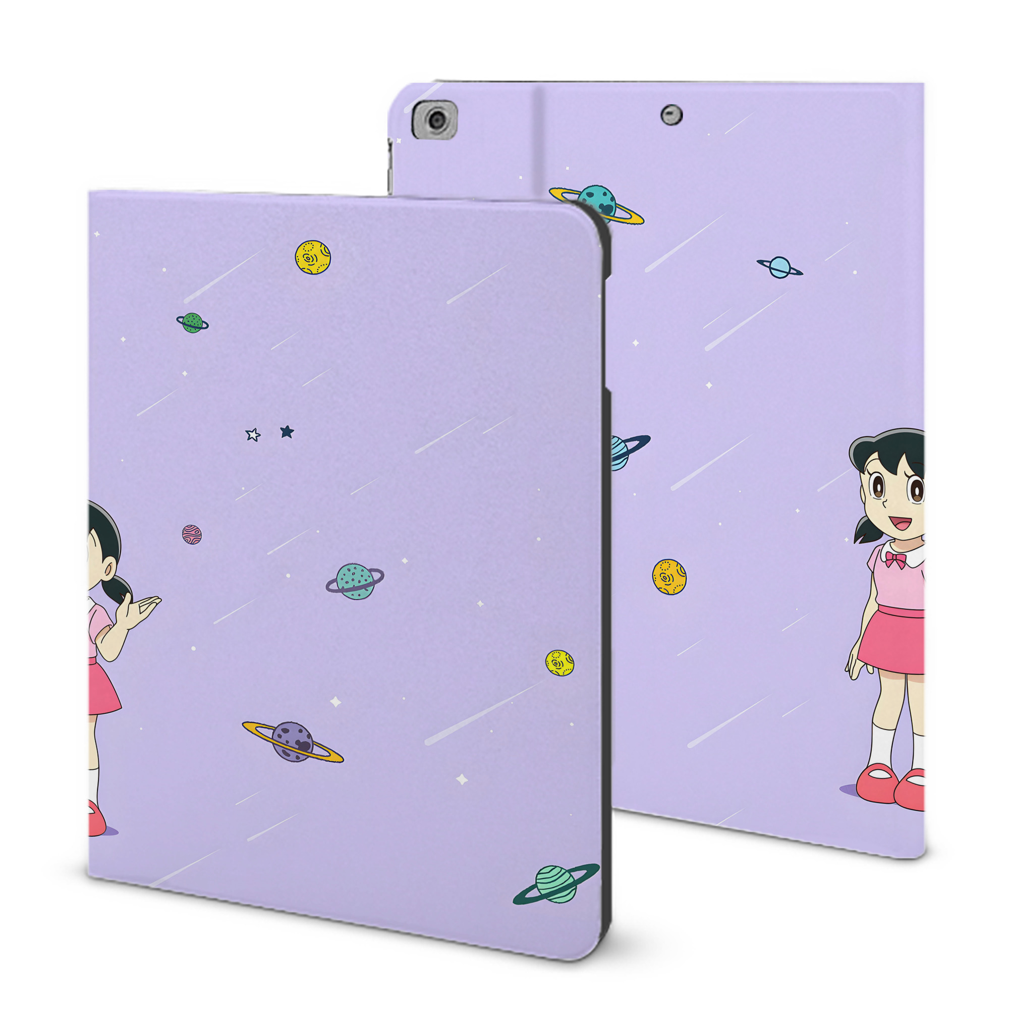 （画像用） ドラえもん Doraemon IPad ケース ブック型 PUレザー TPU 耐衝撃 軽量 薄型 ペン収納なし 全面保護 IPad 各モデル対応